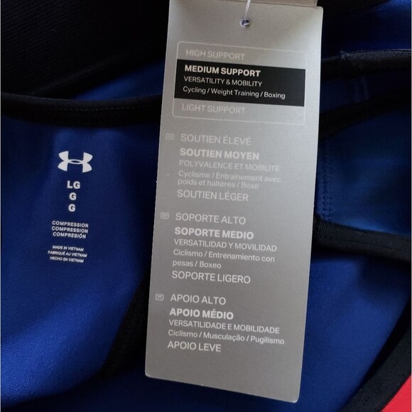 Armour Women's Mid Country Pride Sports Bra Large Blue Red Black White - Picture 8 of 12